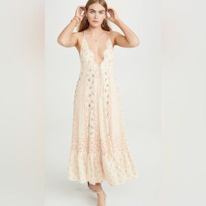 Elegant Cream Floral Lace Dress HAH